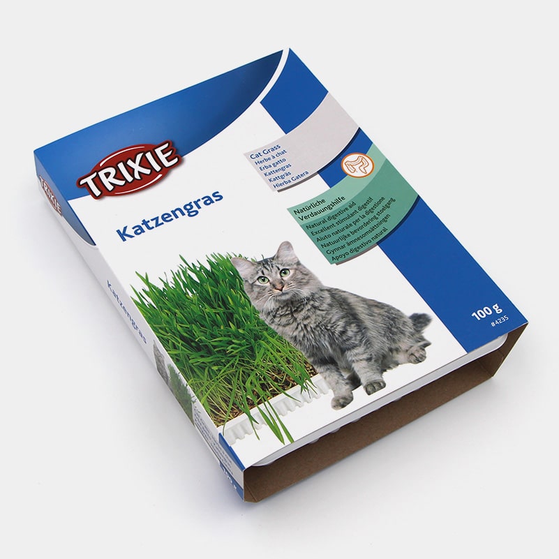Bac à plantes pour chat + graines d’herbe à chat, boîte d’herbe à c